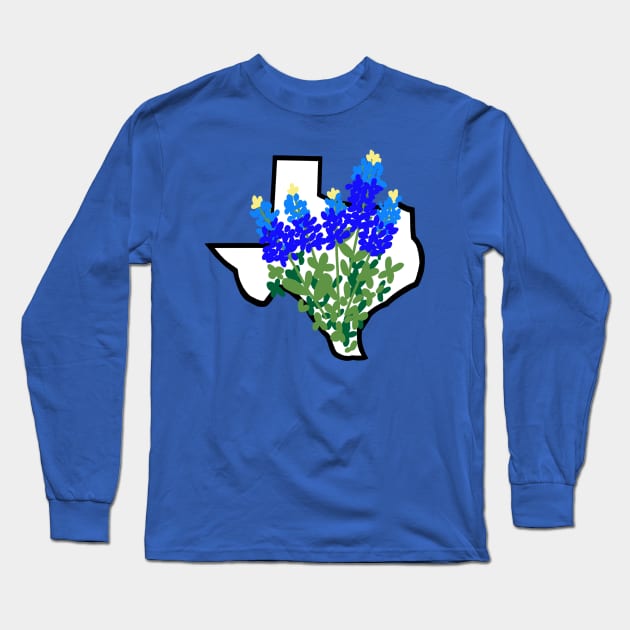 Texas Bluebonnets Long Sleeve T-Shirt by adq
